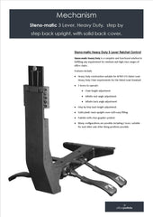 Steno-matic 3 Lever, Heavy Duty,  step by step back upright, with solid back cover.